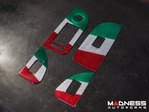 Alfa Romeo Giulia Door Trim - Window Switch Trim Kit - Carbon Fiber - Italian Theme - Feroce Carbon
